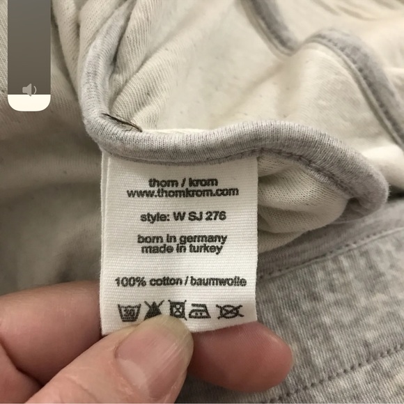 Thom Krom Gray Zip Jacket Cotton WSJ276 Size XS - Picture 4 of 6